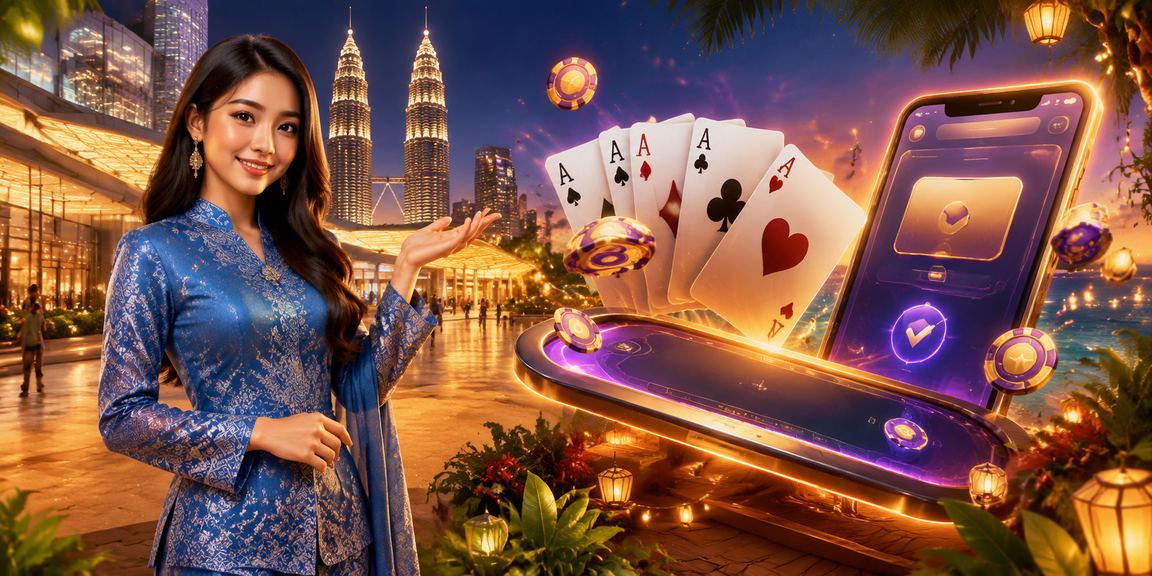 Permainan kad kasino bergaya tradisional Malaysia di Kuala Lumpur dengan dealer profesional